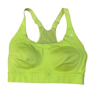 Gymshark CUT OUT BACK HIGH SUPPORT Sports Bra SMALL in Lime
